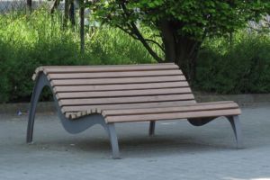 Banc relax Paseo structure acier lattes Ecoteck Banc relax Paseo Ecoteck