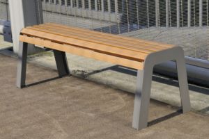 Banquette Serena structure acier lattes Ecoteck Banquette Serena Ecoteck