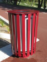 Corbeille Paseo 65L structure acier lattes accier Corbeille Paseo acier 65L