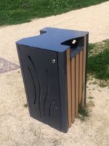 Corbeille Serena 90L structure acier lattes Ecoteck Corbeille Serena 90L Ecoteck