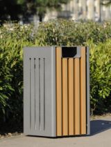 Corbeille Serena 90L structure acier lattes Ecoteck V-2 Corbeille Serena 90L Ecoteck V-2