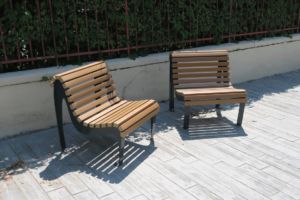 Fauteuil Paseo structure acier lattes Ecoteck Fauteuil Paseo Ecoteck