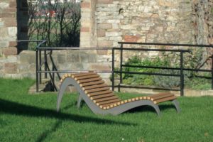 Chaise longue Paseo acier lattes Ecoteck Chaise longue Paseo Ecoteck